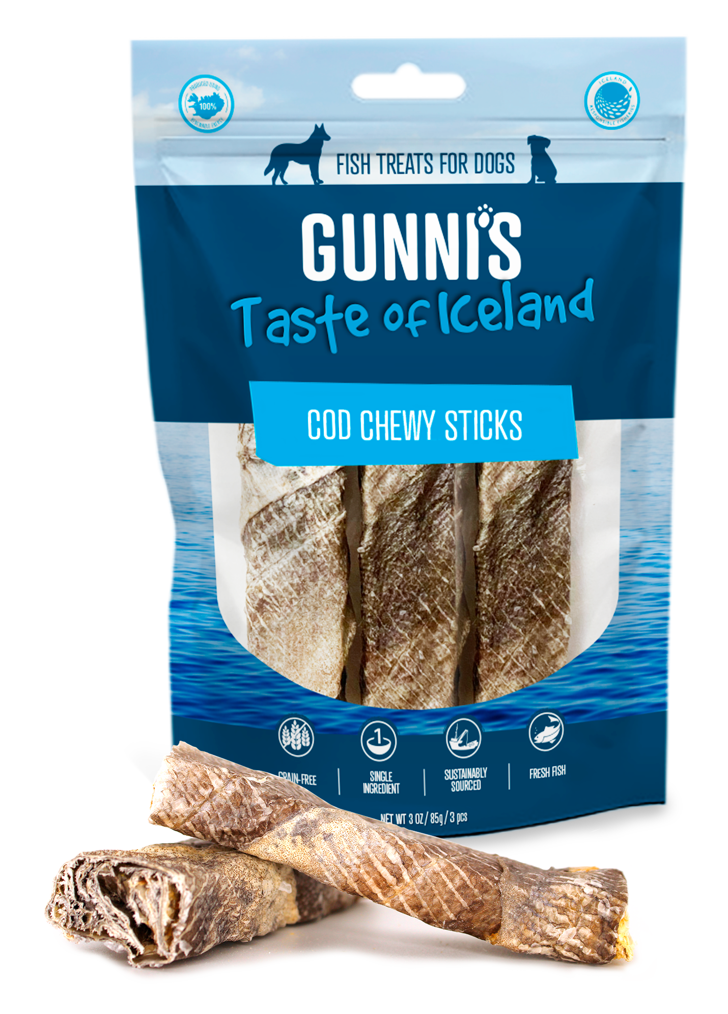 3 PACK COD CHEWY STICKS